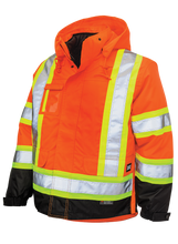 Load image into Gallery viewer, 5-in-1 Safety Jacket - Fluorescent Orange