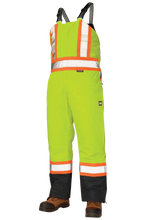 Load image into Gallery viewer, Poly Oxford Insulated Safety Bib Overall - Fluorescent Green