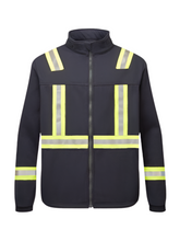 Load image into Gallery viewer, Navy Fleece Full Zip Jacket With Reflective Striping By IFR Workwear Style OSN324