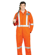 Load image into Gallery viewer, Poly/Cotton Mining Coveralls 2” Silver Tape -Orange