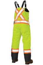 Load image into Gallery viewer, Poly Oxford Insulated Safety Bib Overall - Fluorescent Green