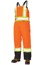 Load image into Gallery viewer, Poly Oxford Insulated Safety Bib Overall - Fluorescent Orange