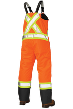 Load image into Gallery viewer, Poly Oxford Insulated Safety Bib Overall - Fluorescent Orange