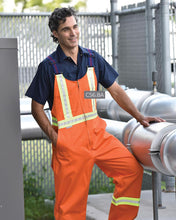 Load image into Gallery viewer, Cotton Bib Overalls with Reflective Tape - Orange