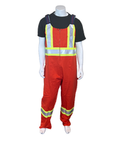Load image into Gallery viewer, Cotton Bib Overalls with Reflective Tape - Orange