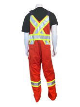 Load image into Gallery viewer, Cotton Bib Overalls with Reflective Tape - Orange