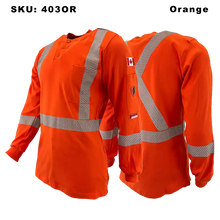Load image into Gallery viewer, Atlas FR/AR Henley Shirt - Orange Striped