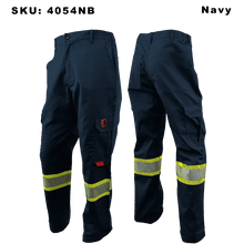 Load image into Gallery viewer, Atlas FR/AR Cargo Pants with 4” Striping - Navy