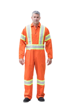 Load image into Gallery viewer, Poly/Cotton Coveralls 4″ Reflective Tape - Orange