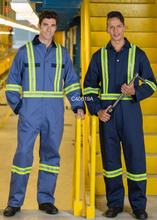 Load image into Gallery viewer, Cotton Coveralls with 2” Reflective Tape & Zipper Front - Navy
