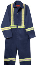Load image into Gallery viewer, Poly/Cotton 2” Reflective Tape Coveralls - Navy