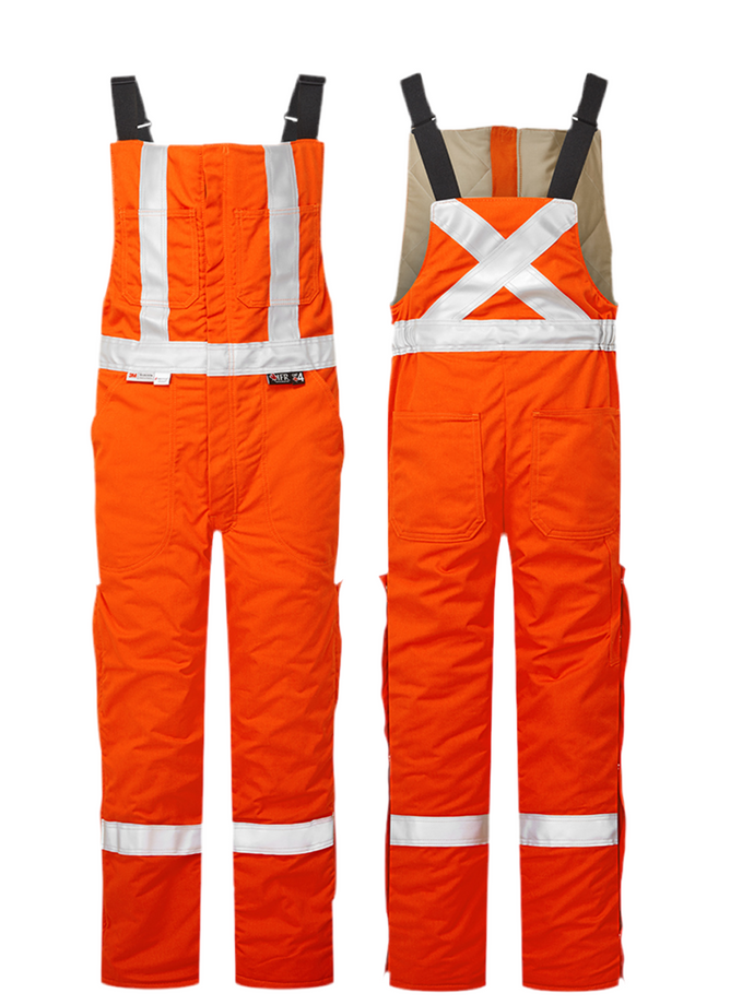 UltraSoft® 9 oz Insulated Bib Pants By IFR Workwear Style 525 - Orange