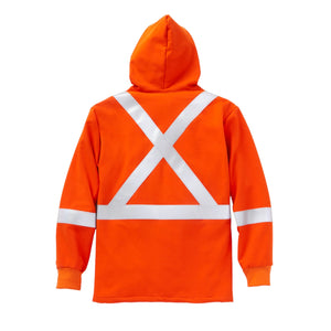 Rasco FR Hi Vis Orange Pullover Hoodie with 2" CSA Trim