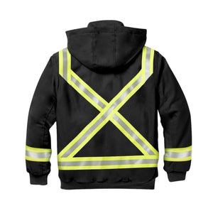 RascoFR Canvas Hooded Jacket w CSA Trim -  Black