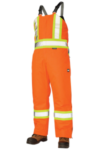 Poly Oxford Insulated Safety Bib Overall - Solid Orange