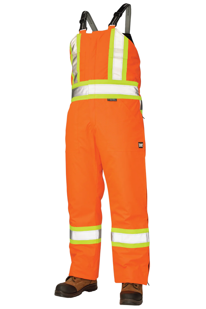 Poly Oxford Insulated Safety Bib Overall - Solid Orange