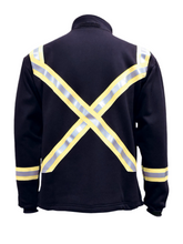 Load image into Gallery viewer, Navy Fleece Full Zip Jacket With Reflective Striping By IFR Workwear Style OSN324
