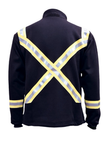 Navy Fleece Full Zip Jacket With Reflective Striping By IFR Workwear Style OSN324