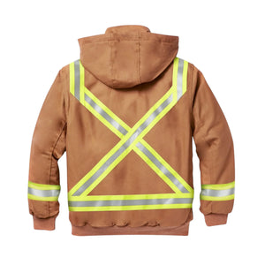 RascoFR Canvas Hooded Jacket w CSA Trim -  Brown