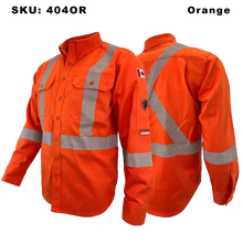 Load image into Gallery viewer, Atlas FR/AR Work Shirt - Orange Striped
