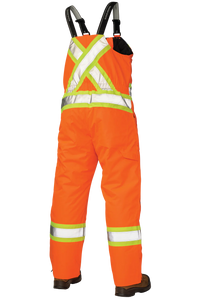 Poly Oxford Insulated Safety Bib Overall - Solid Orange