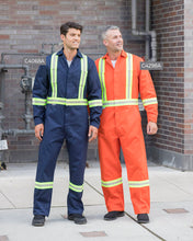 Load image into Gallery viewer, Cotton Coveralls with 2” Reflective Tape &amp; Metal Button Closure - Orange
