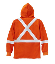 Load image into Gallery viewer, Rasco FR Hi Vis Orange Zip Hoodie w/ Detachable Hood &amp; 2&quot; CSA Trim
