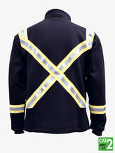 Load image into Gallery viewer, Navy Fleece Full Zip Jacket With Reflective Striping By IFR Workwear Style OSN324
