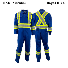 Load image into Gallery viewer, Atlas Guardian® FR/AR 4 Inch Stripe Coveralls - Royal Blue
