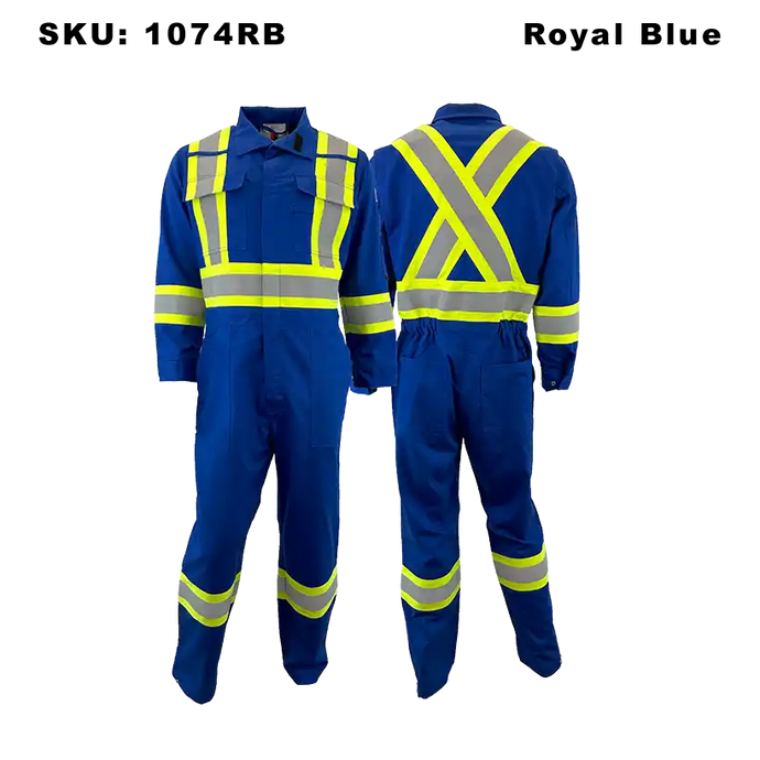 Atlas Guardian® FR/AR 4 Inch Stripe Coveralls - Royal Blue