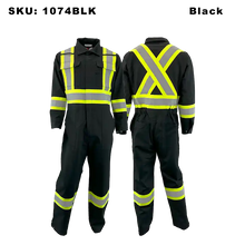 Load image into Gallery viewer, Atlas Guardian® FR/AR 4 Inch Stripe Coveralls - Black
