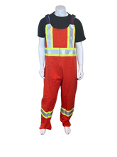 Load image into Gallery viewer, Cotton Bib Overalls with Reflective Tape - Orange
