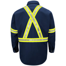 Load image into Gallery viewer, Bulwark Men’s FR Uniform Shirt w/ Reflective Trim - Navy
