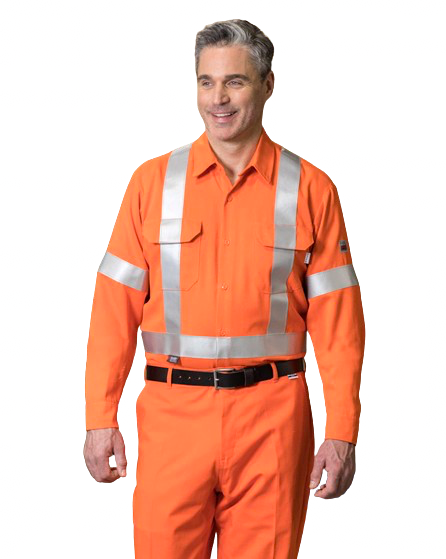 Hi-Vis Mining FR/AR Work Shirt - Orange