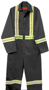 Poly/Cotton 2” Reflective Tape Coveralls - Charcoal